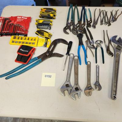 Tool lot Hex Keys, Pliers, Channel Locks, Adjustable Wrench and more
