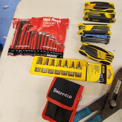 Tool lot Hex Keys, Pliers, Channel Locks, Adjustable Wrench and more