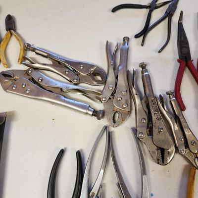 Tool Lot Vise Grips, Craftsman Box End Ratchets Metric Box End Set , Pliers & more
