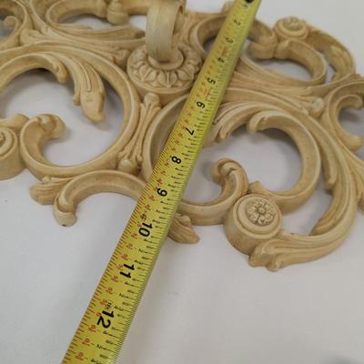 Vintage Syroco Gold Roco 3 Arm Wall Decor