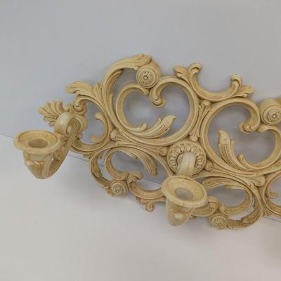 Vintage Syroco Gold Roco 3 Arm Wall Decor