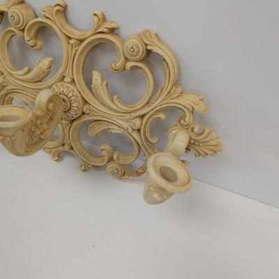 Vintage Syroco Gold Roco 3 Arm Wall Decor