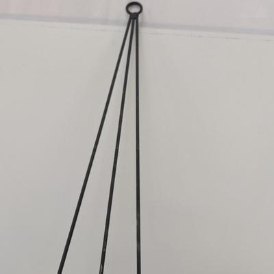 Vintage Black Iron Wall Sconce Three Tapered Candle Holders