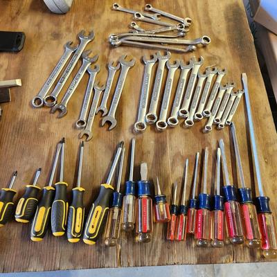 Lot of Tools Craftsman, WorkZone, Screwdrivers, Wrenches SAE Metric