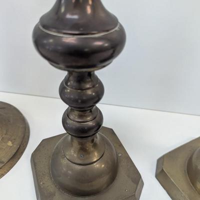 Brass Candle Holders 20 1/2" & 15 3/4" Tall