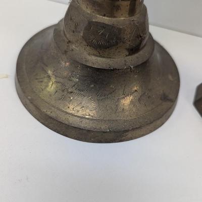 Brass Candle Holders 20 1/2" & 15 3/4" Tall