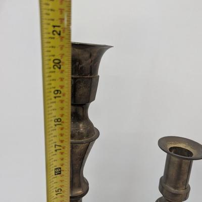 Brass Candle Holders 20 1/2" & 15 3/4" Tall