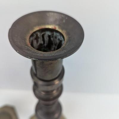 Brass Candle Holders 20 1/2" & 15 3/4" Tall