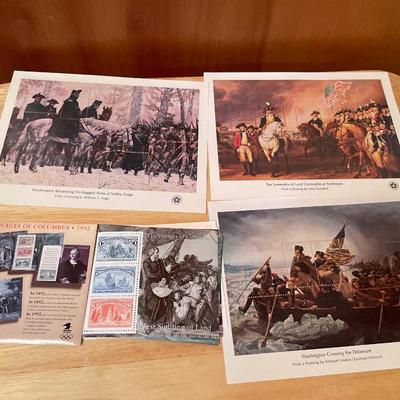 Washington and Columbus stamps