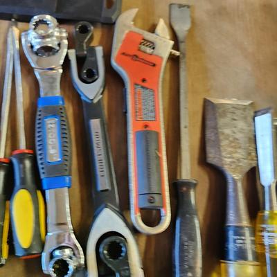 Lot of Tools Huskey Stanley Wrenches , Chisels