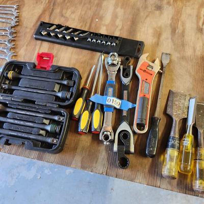 Lot of Tools Huskey Stanley Wrenches , Chisels