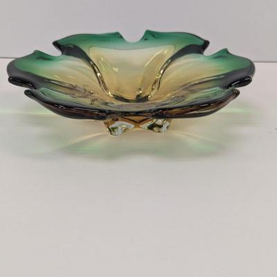 Murano 8" Yellow Green Blown Dish