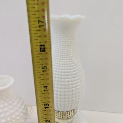 Electric Hobnail Milk Glass Lanterns