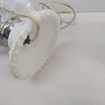 Electric Hobnail Milk Glass Lanterns