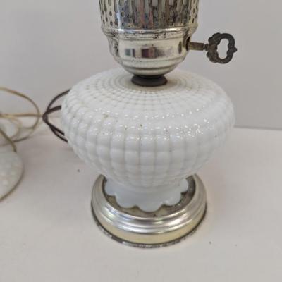 Electric Hobnail Milk Glass Lanterns