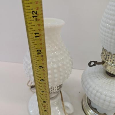 Electric Hobnail Milk Glass Lanterns