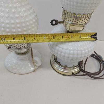 Electric Hobnail Milk Glass Lanterns