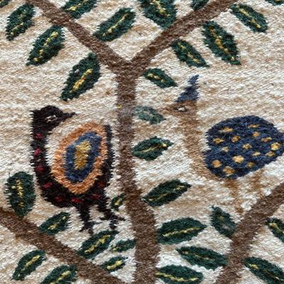 Vintage Handwoven Masana South African Tapestry “Birds in a Tree”