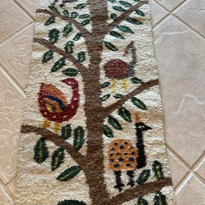 Vintage Handwoven Masana South African Tapestry “Birds in a Tree”
