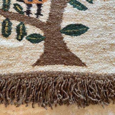Vintage Handwoven Masana South African Tapestry “Birds in a Tree”