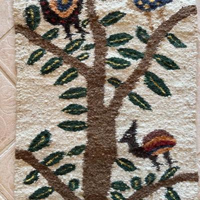 Vintage Handwoven Masana South African Tapestry “Birds in a Tree”