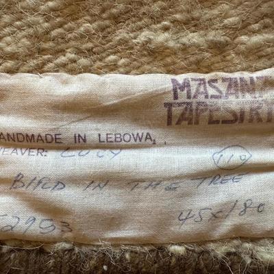 Vintage Handwoven Masana South African Tapestry “Birds in a Tree”