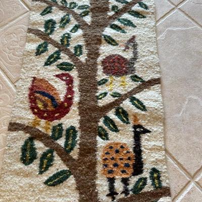 Vintage Handwoven Masana South African Tapestry “Birds in a Tree”