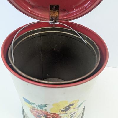 Vintage Parmeco Pansy Kitchen Canister Bin