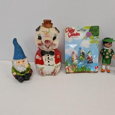 Vintage Misc Collectibles Gnome Pig Bank Empty Book Cover