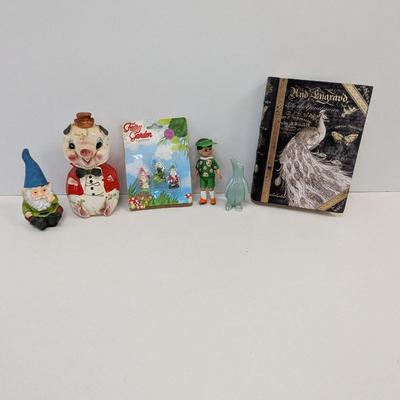 Vintage Misc Collectibles Gnome Pig Bank Empty Book Cover