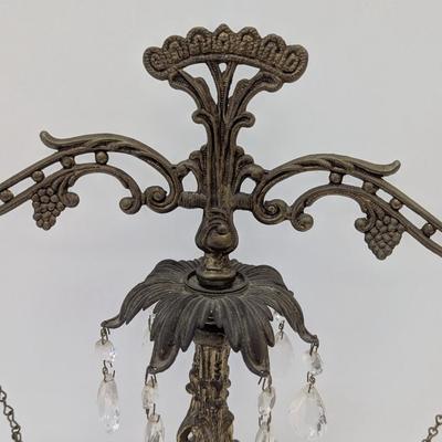 Vintage Hollywood Regency Crystal Castmetal & Marble Balancing Scales Of Justice
