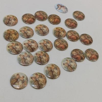Vintage Porcelain Limoges Round Cameos Cabochons