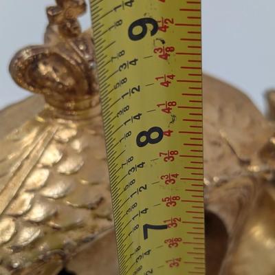 Vintage United Corp Goldtone Metal Horse & Carriage Clock