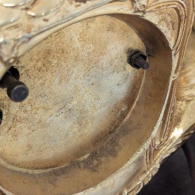 Vintage United Corp Goldtone Metal Horse & Carriage Clock