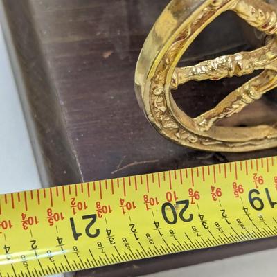 Vintage United Corp Goldtone Metal Horse & Carriage Clock