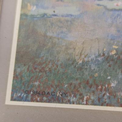 15" x 10" Vintage Framed Swan Lake Print With Ornate Gold Frame 1984 DAC NY Double Matted
