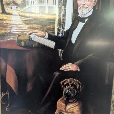 20 3/4" x 17" Jefferson Davis With His Dog Traveler Art