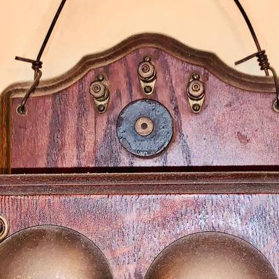 LOT 29: Antique Early 20th Century Wood Wall Crank Telephone
