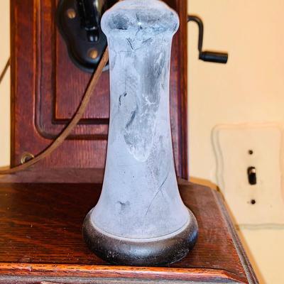 LOT 29: Antique Early 20th Century Wood Wall Crank Telephone