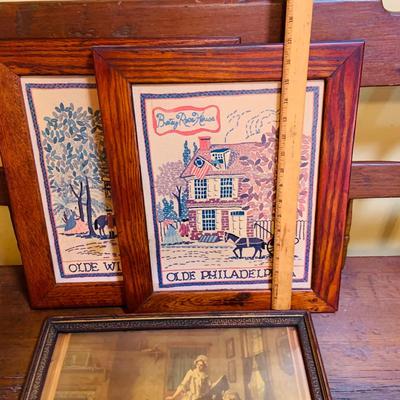 LOT 30: Americana/Colonial Wall Art Including Reproduction of "The Birth of the Flag" by Mosler and More