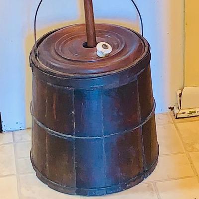 LOT 31: Antique Barrel Butter Churn