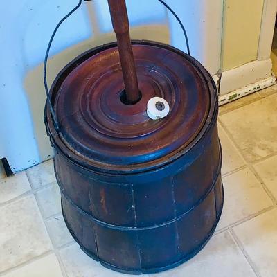 LOT 31: Antique Barrel Butter Churn