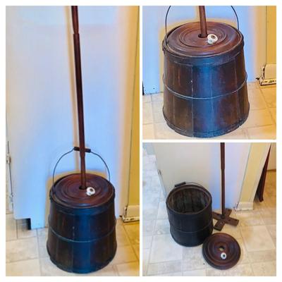 LOT 31: Antique Barrel Butter Churn