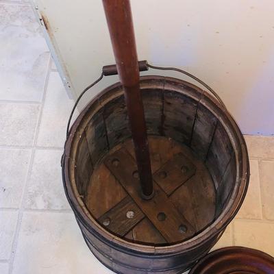 LOT 31: Antique Barrel Butter Churn