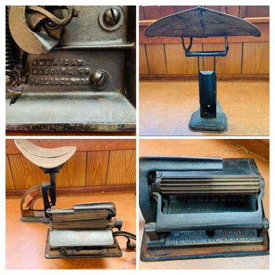 LOT 45: Antique Cast Iron Collar Crimper and Scale