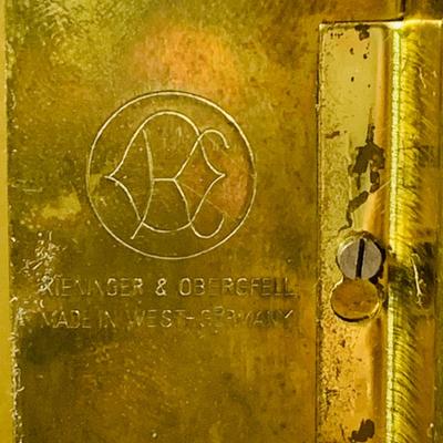 LOT 47: Vintage Kieninger & Obergell Copper Mechanical Anniversary Clock with Glass Dome