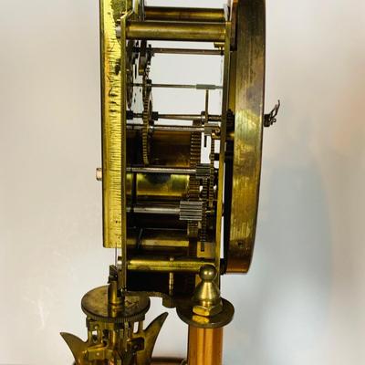 LOT 47: Vintage Kieninger & Obergell Copper Mechanical Anniversary Clock with Glass Dome