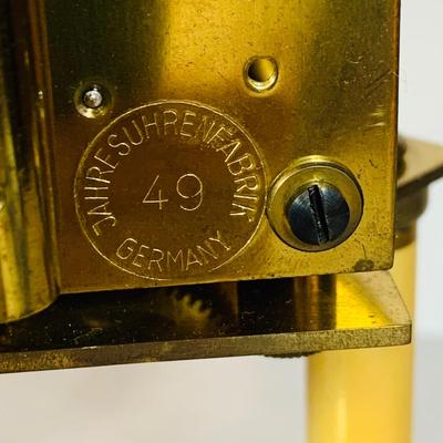 LOT48: Vintage/Antique Schalz German Made Mechanical Aniversary Clock with Glass Dome and Key