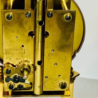 LOT48: Vintage/Antique Schalz German Made Mechanical Aniversary Clock with Glass Dome and Key