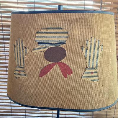 LOT 57: Vintage Kling Wooden Side Table with PRR Locomotive Lamp